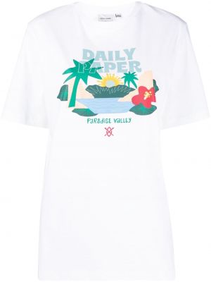 Bavlněné tričko Daily Paper bílé