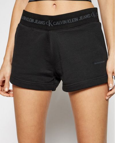 Priliehavé športové šortky Calvin Klein Jeans čierna