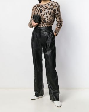 Černé kožené rovné kalhoty 3.1 Phillip Lim