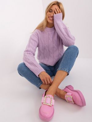 Džemperis ar garām piedurknēm Fashionhunters violets