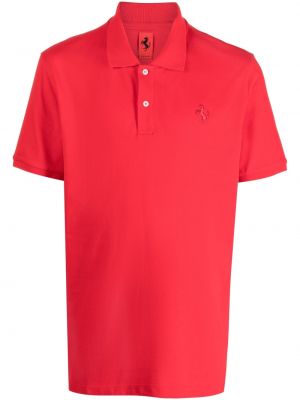 Поло тениска бродирана Ferrari червено