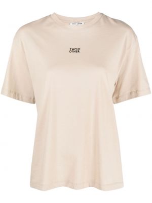 T-shirt mit print mit rundem ausschnitt Each X Other beige