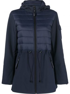 Péřová bunda s kapucí Lauren Ralph Lauren modrá