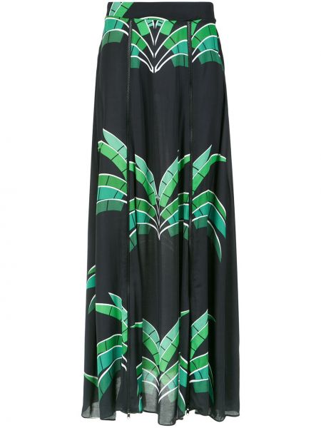 Dlhá sukňa s potlačou s tropickým vzorom Amir Slama čierna
