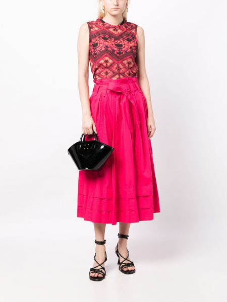 Bavlněné midi sukně Ulla Johnson růžové