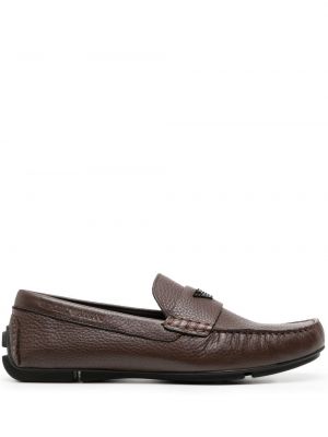Nahast loafer-kingad Emporio Armani pruun
