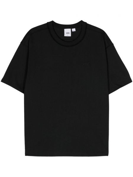 Βαμβακερή μπλούζα με κέντημα Vans μαύρο