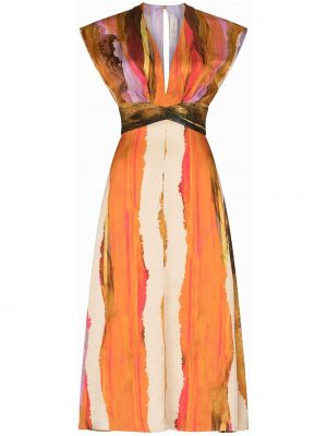 Šaty bez rukávů Silvia Tcherassi oranžové