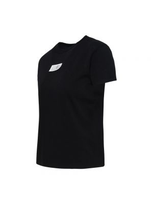 Camiseta de algodón con apliques Mm6 Maison Margiela negro