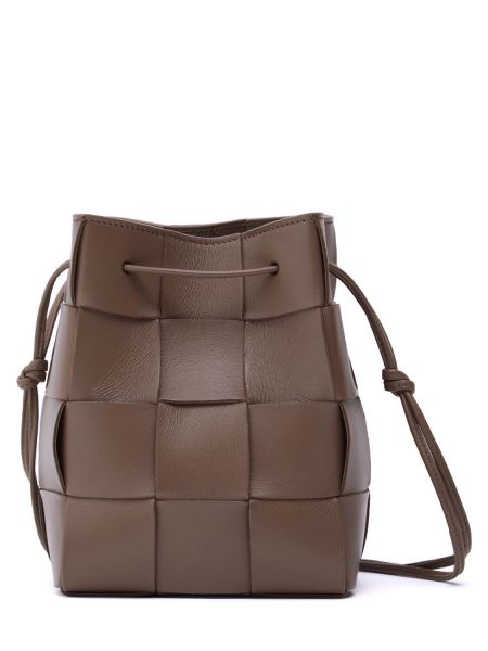 Lær mini bag Bottega Veneta grå