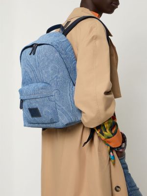 Plecak bawełniany z nadrukiem z wzorem paisley Etro