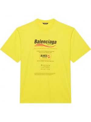 Camiseta con estampado Balenciaga amarillo