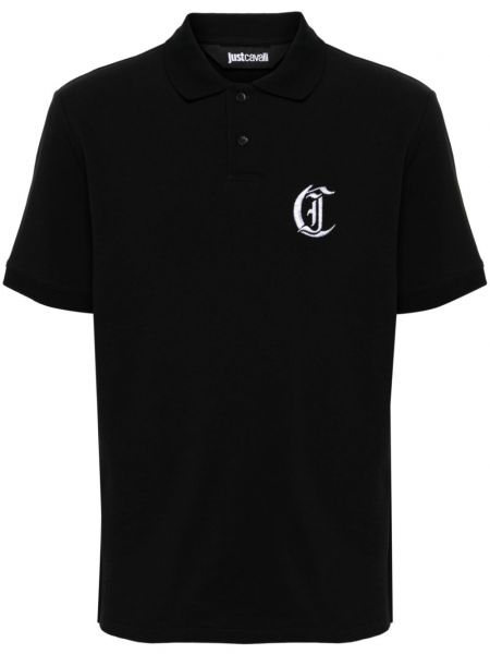 Polo krekls ar izšuvumiem Just Cavalli melns