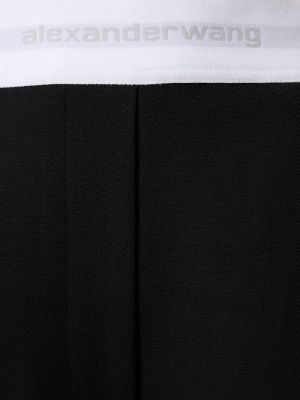 Woll high waist hose mit plisseefalten Alexander Wang schwarz