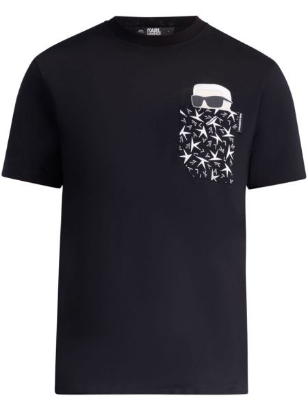 Czarna koszulka bawełniana Karl Lagerfeld