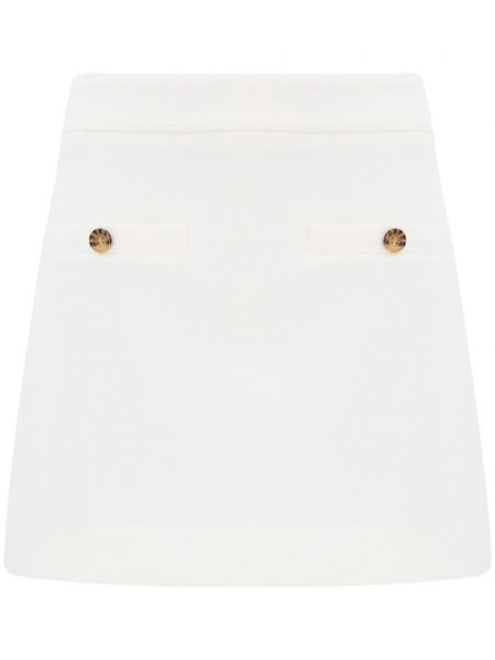 Spódnica trapezowa bawełniana Veronica Beard biała