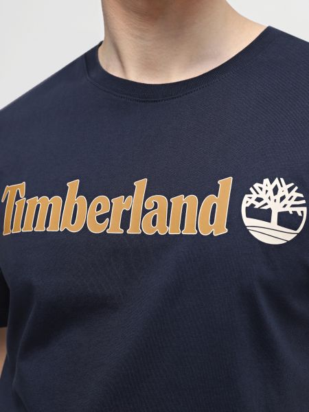 Хлопковая футболка Timberland синяя