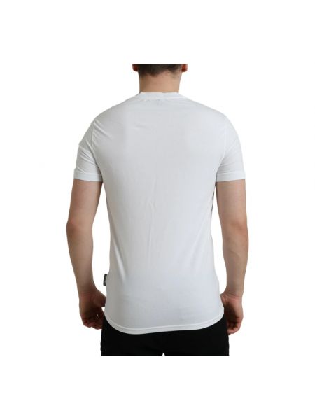 Camiseta de algodón con escote v manga corta Dolce & Gabbana blanco