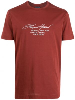 Camiseta con estampado Emporio Armani rojo