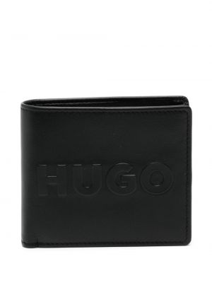 Δερμάτινος πορτοφόλι Hugo μαύρο