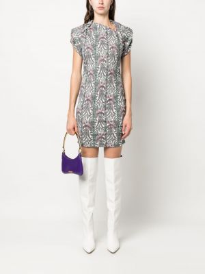 Květinové mini šaty s potiskem Isabel Marant bílé