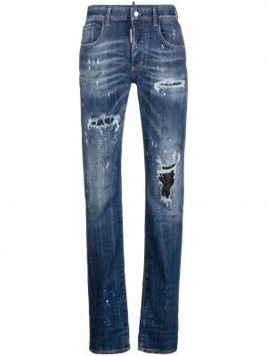 Straight leg jeans distressed Dsquared2 blu