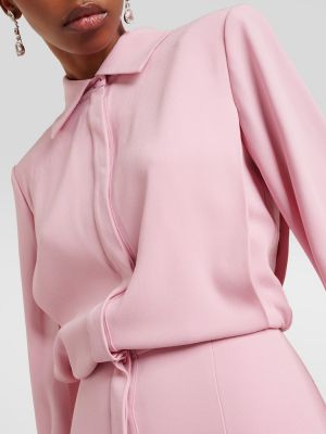 Vestido largo de crepé Roland Mouret rosa