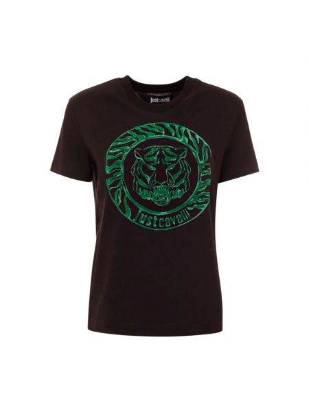T-shirt mit kurzen ärmeln mit tiger streifen Just Cavalli schwarz