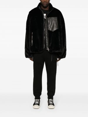 Péřová bunda s kožíškem Mastermind Japan černá
