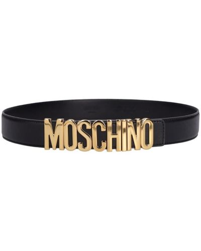 Kožený pásek Moschino černý