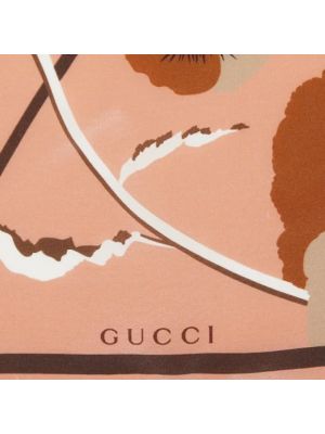 Jedwabna szal Gucci Vintage brązowa