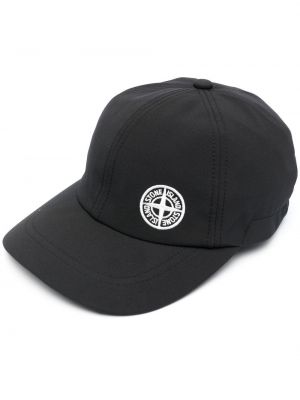 Шапка с козирки бродирана Stone Island черно