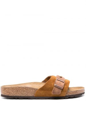 Pletené kožené sandály Birkenstock hnědé
