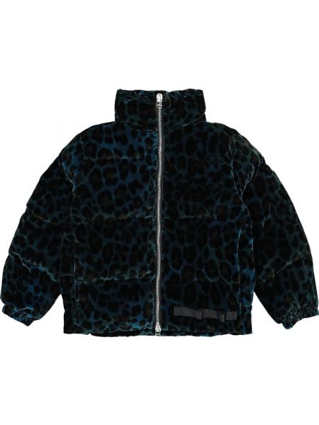 Леопардовая бархатная куртка Oamc синяя