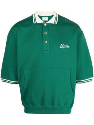 Памучна поло тениска бродирана Drôle De Monsieur зелено