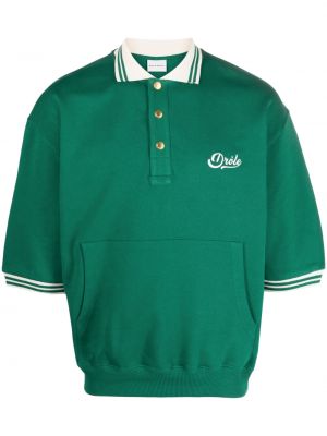 Polo brodé en coton Drôle De Monsieur vert