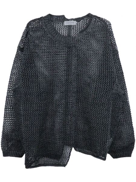 Ασύμμετρος βαμβακερός πουλόβερ Yohji Yamamoto μαύρο