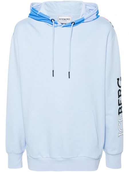 Strick hoodie mit print Iceberg blau