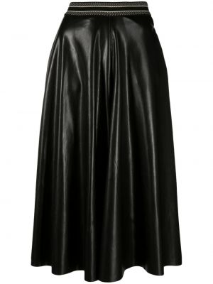 Plisované kožená sukně Mes Demoiselles Černé