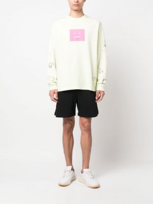 Sweatshirt mit print mit rundem ausschnitt Acne Studios grün