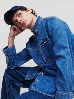 Дънкова риза Karl Lagerfeld Jeans синьо