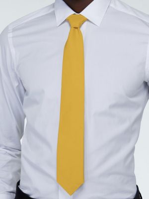 Bavlnená kravata Prada žltá