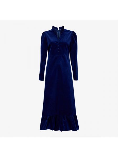 Платье миди percy из эластичного хлопка с v-образным вырезом Aspiga синий