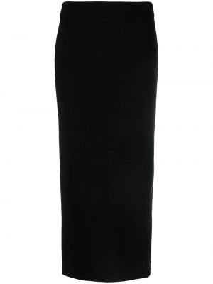 Midi sukňa na gombíky z merina Dorothee Schumacher čierna
