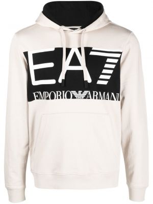 Trykt hettegenser Ea7 Emporio Armani grå