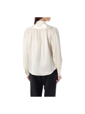Jedwabna satynowa koszula Saint Laurent biała