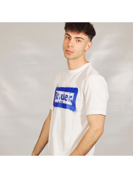 Koszulka z nadrukiem Blauer biała