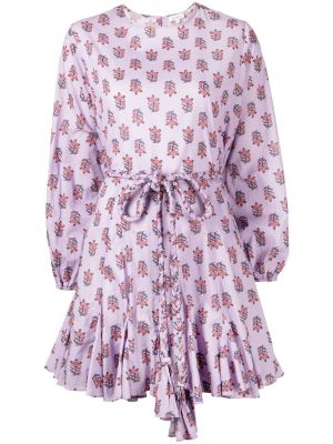 Obleka s cvetličnim vzorcem s potiskom Rhode vijolična
