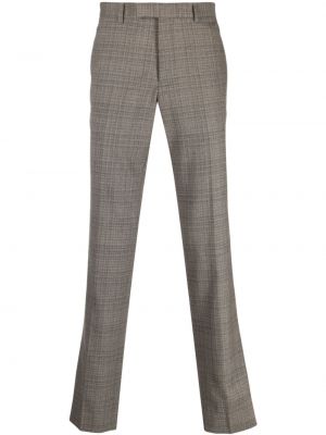 Ravne hlače s karirastim vzorcem s potiskom Sandro siva