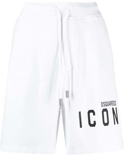 Pantalones cortos deportivos con estampado Dsquared2 blanco